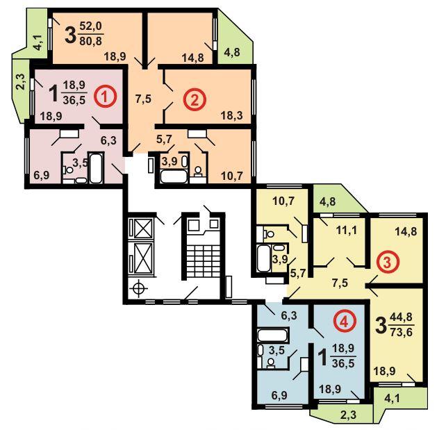 Перепланировка квартиры в доме серии П-44